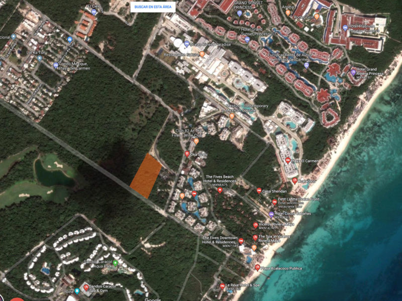 Terreno en Venta en Playa del Carmen cerca del hotel The Fives Bienes Raíces Quintana Roo